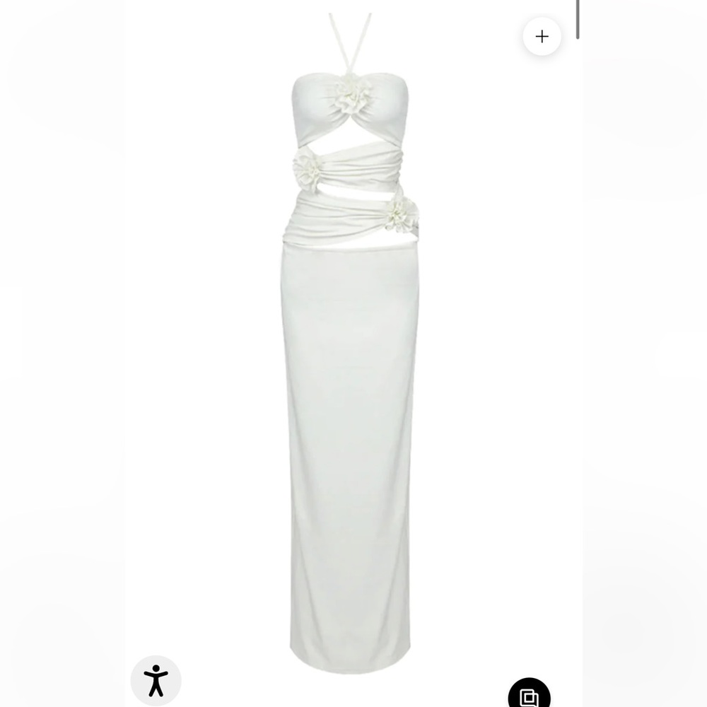 Leau FAE FLORAL CUT OUT MAXI DRESS - WHITE